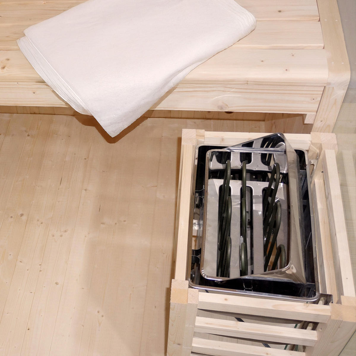 TRADITIONELLE SAUNA SHADOW BIG XL - XL BIG - Naturfarben, Holz (200/190/200cm) - Home Deluxe