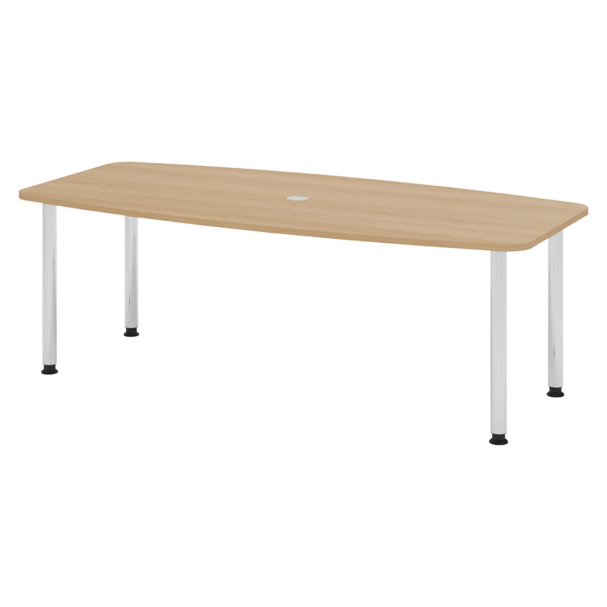 KONFERENZTISCH klein KT22 103/220/74,5 cm in Eichefarben/Chromfüße - Chromfarben/Eichefarben, Holzwerkstoff (103/220/74.5cm) - bümö