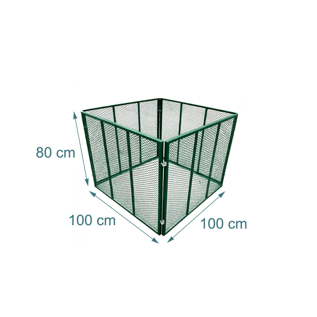 KOMPOSTER Grün Stahl 800 l - Grün, Metall (100/80/100cm) - Relaxdays