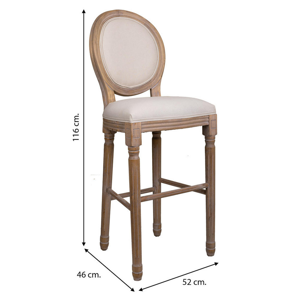HOCKER 52x46x116 cm - Beige, Naturmaterialien (52/116/46cm) - Wanderlust