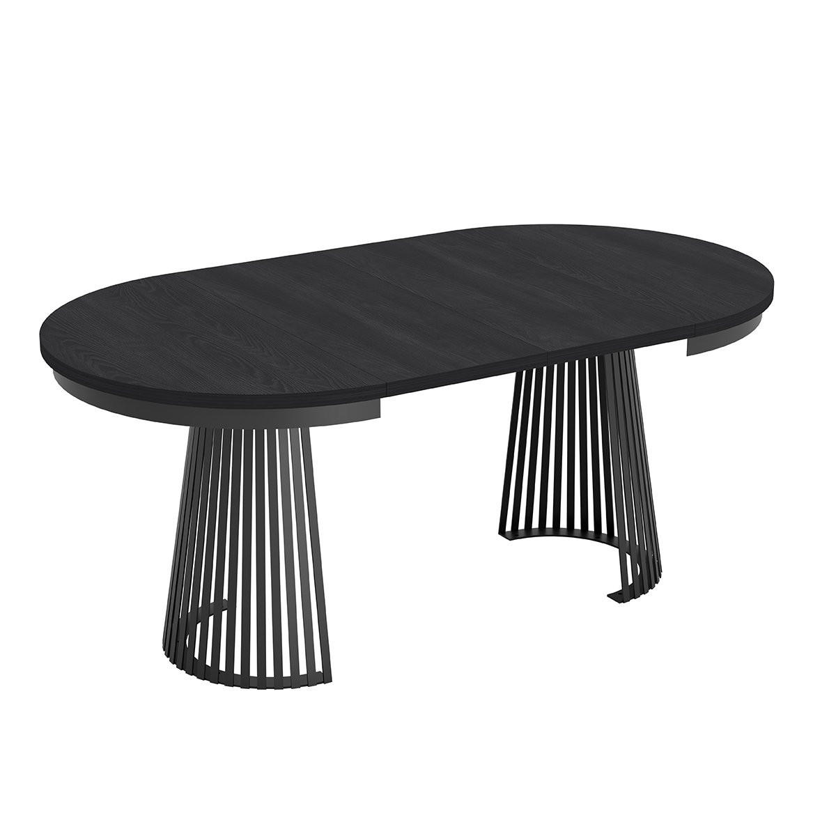 ESSTISCH TRAVIS Ausziehbar 100 - 180 / 100 x 76,6 cm - Schwarz, Holz (100/100/76.6cm) - MASSENO