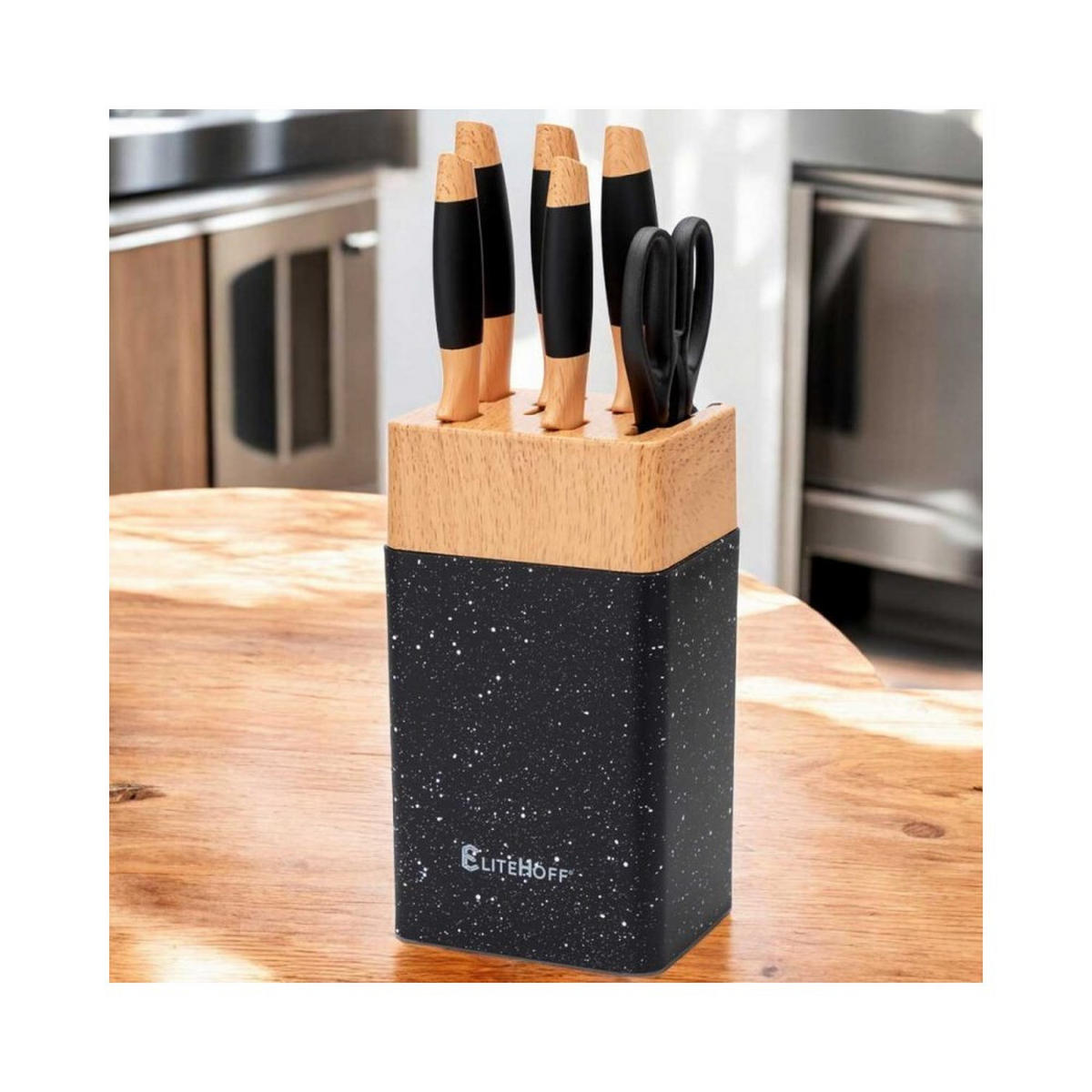 KÜCHENMESSERSET 59278 - Schwarz, Metall - Elitehoff