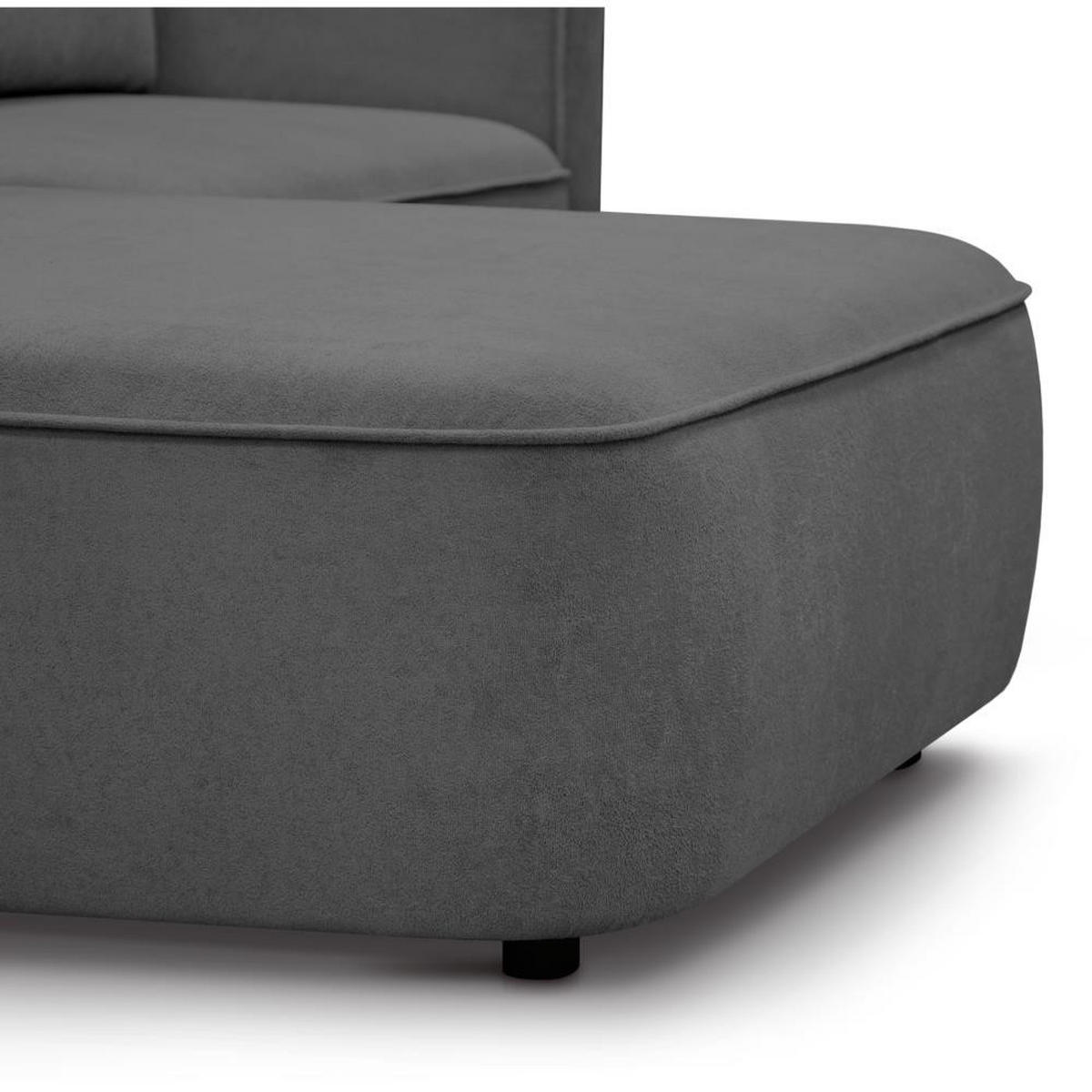 ECKSCHLAFSOFA Carlos dunkelgrau - Dunkelgrau/Schwarz, Kunststoff/Textil (265/170cm) - Beautysofa