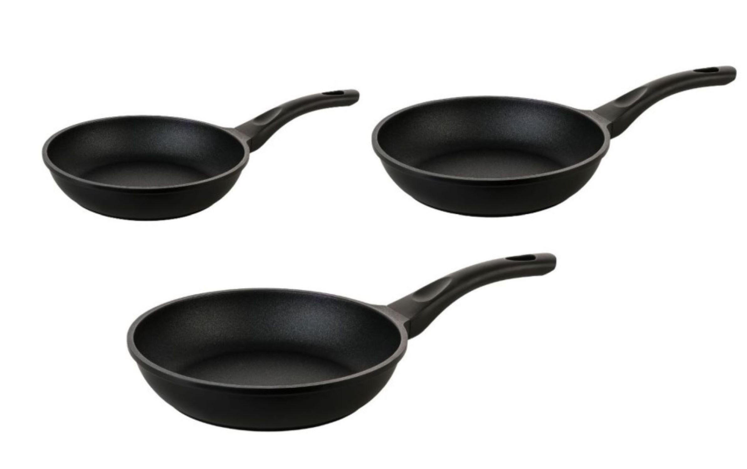 PFANNENSET Tomalin 24/26/28 cm - Schwarz, Kunststoff/Metall - Mulex