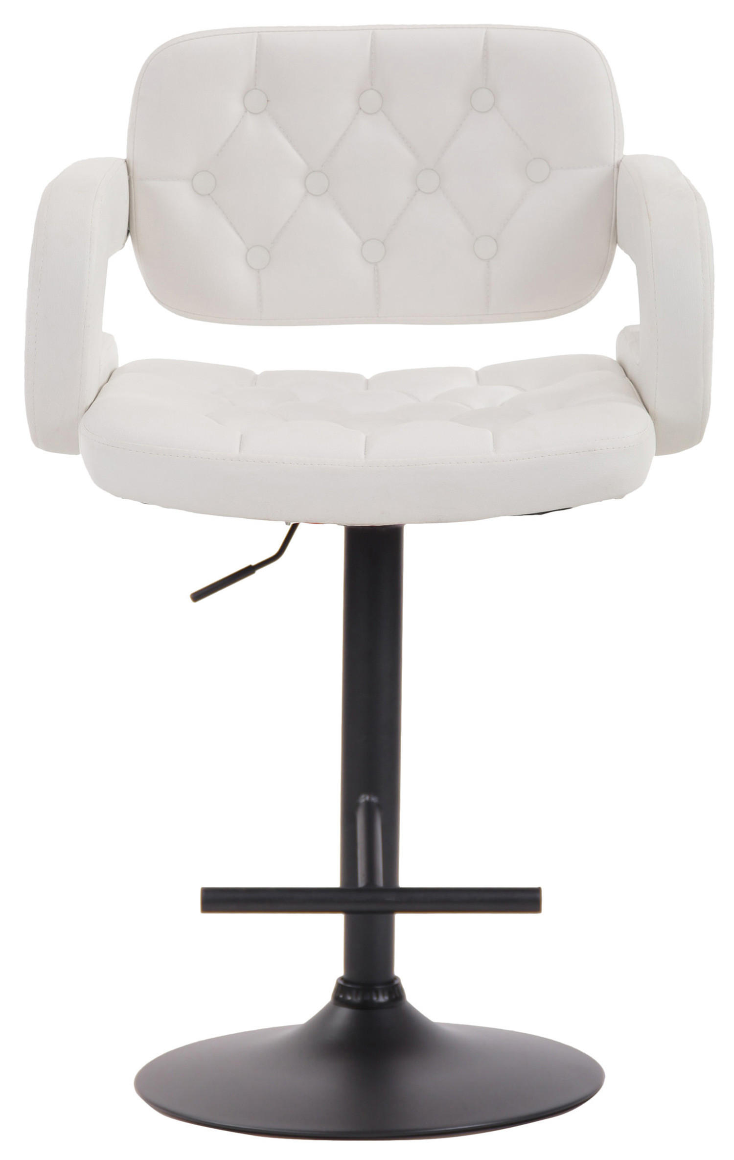 BARHOCKER Dubai, Gestell schwarz, Kunstleder weiß, - Schwarz/Weiß, Kunststoff/Textil (52/100/55cm) - TPFLiving