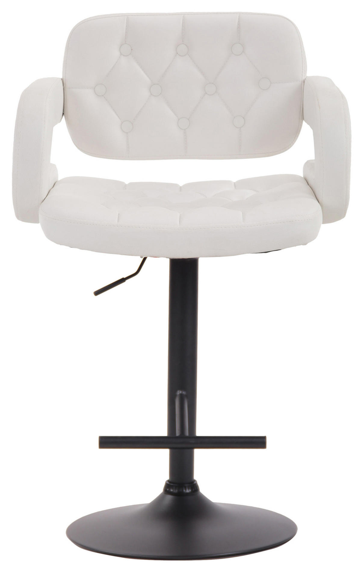 BARHOCKER Dubai, Gestell schwarz, Kunstleder weiß, - Schwarz/Weiß, Kunststoff/Textil (52/100/55cm) - TPFLiving