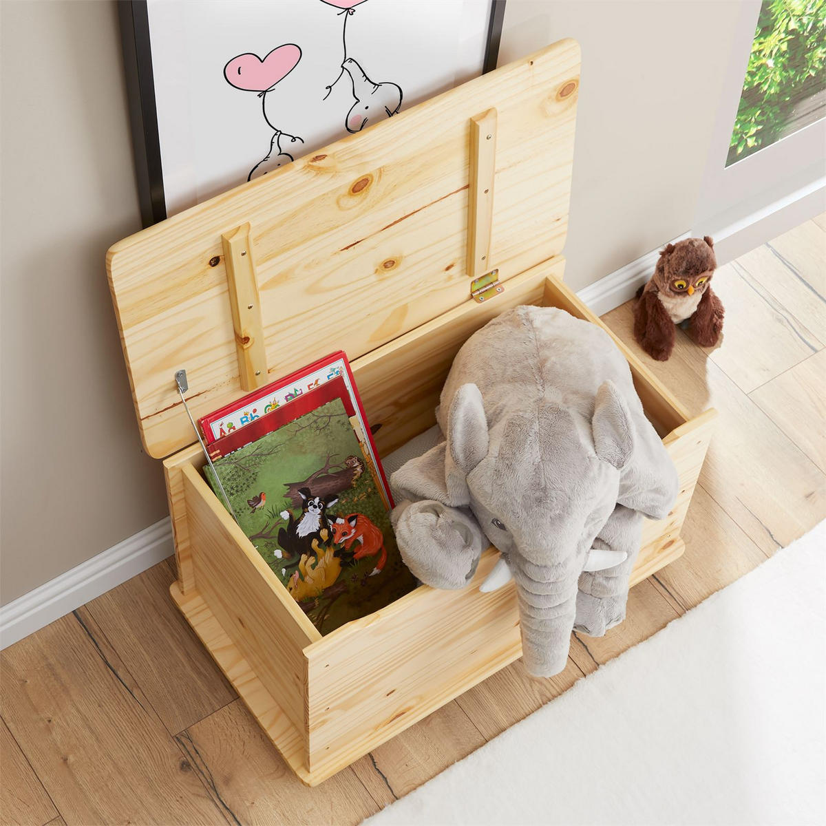 SPIELZEUGTRUHE ELISA - Naturfarben, Holz (73/45/40cm) - IDIMEX