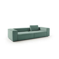 SOFA CARMO Smaragdgrün Cord - Smaragdgrün/Schwarz, Kunststoff/Textil (306/68/118cm) - KAWOLA