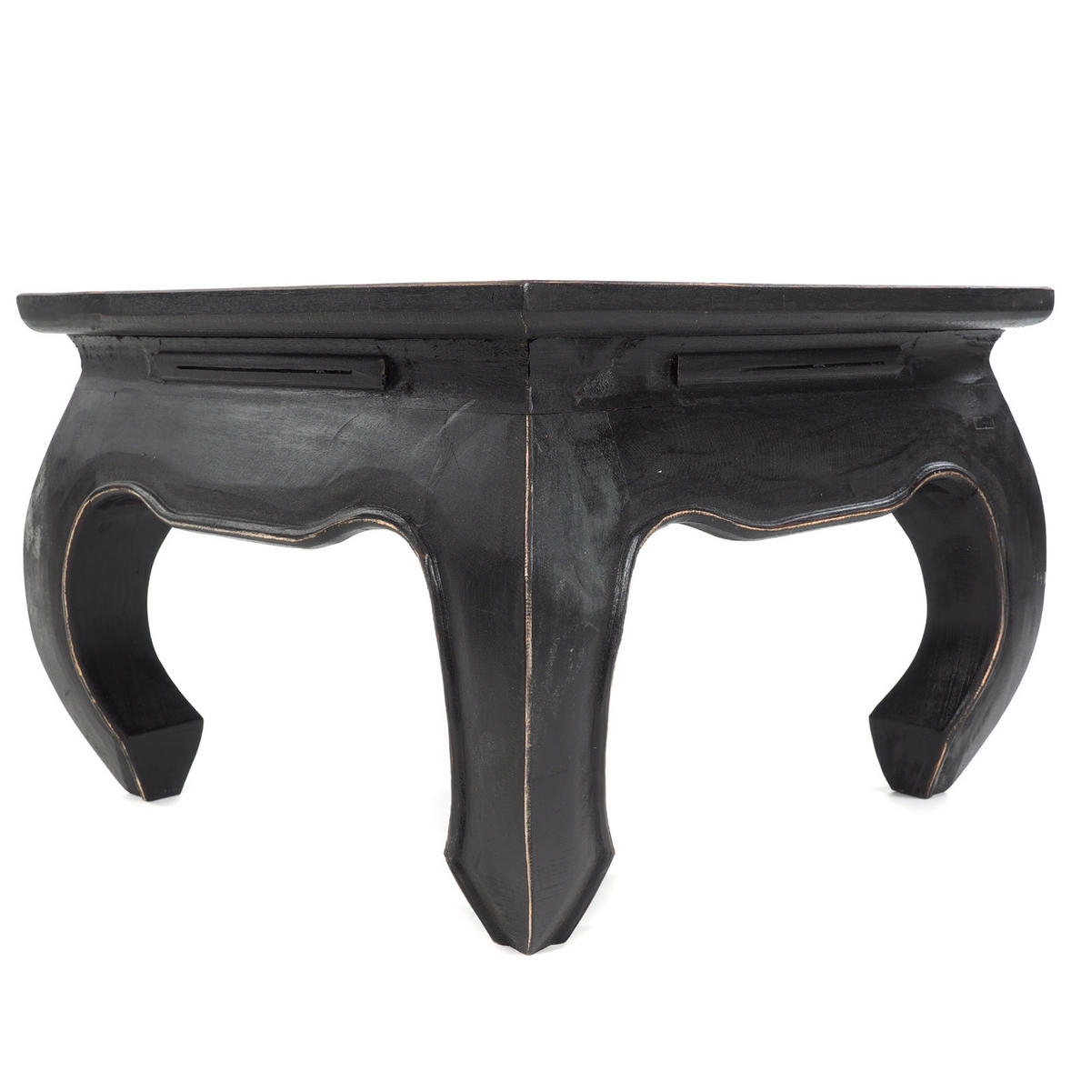 OPIUMTISCH MAHA 50 Mahagoni Massivholz 09 voodoo - schwarz - Schwarz, Holz (50/50/35cm) - DESIGN DELIGHTS