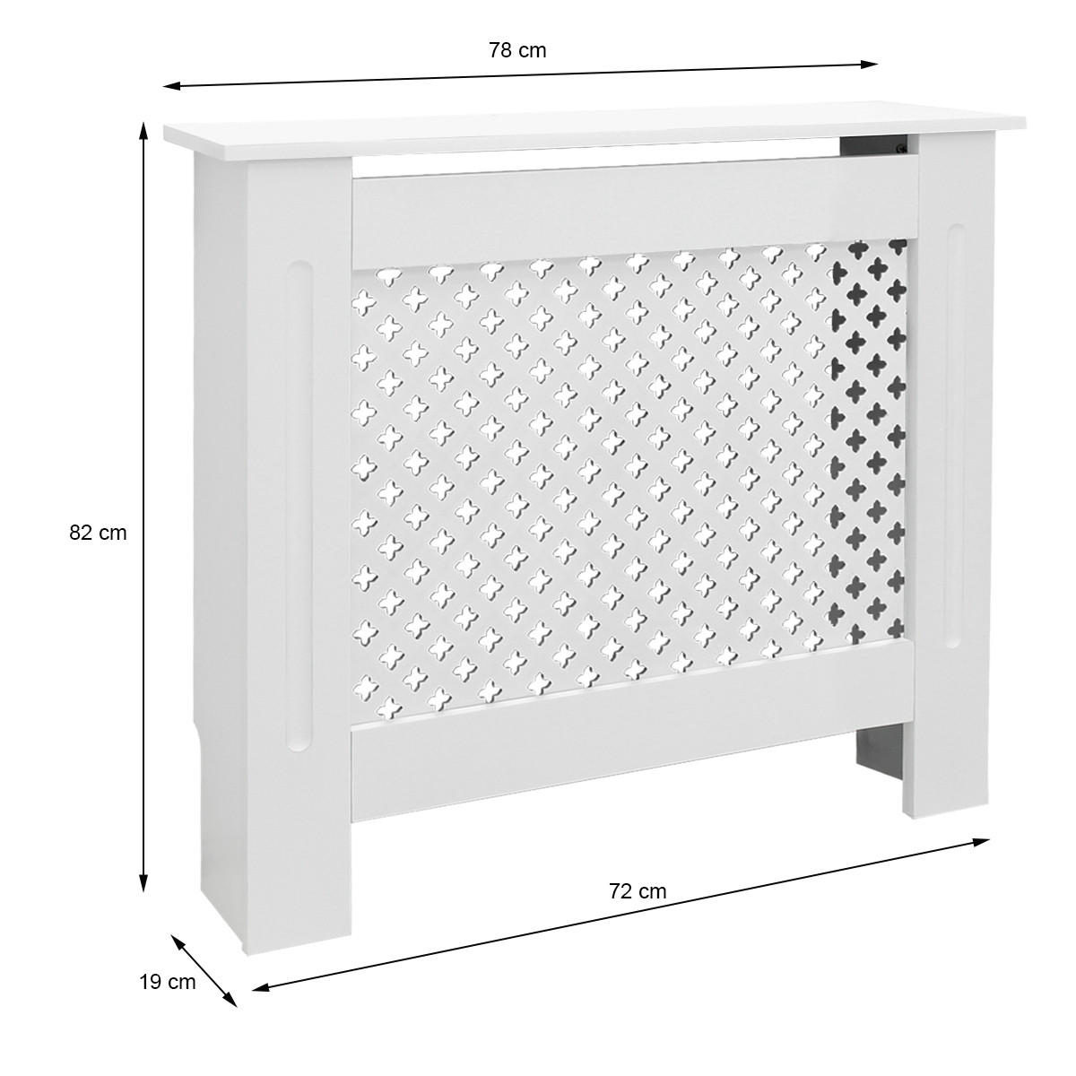 OBLOŽENÍ RADIÁTORU s voštinovým vzorem 78 x 19 x 82 cm, bílé - bílá, kompozitní dřevo (19/78/82cm) - ECD-Germany