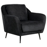 SESSEL Chenillegewebe Schwarz Eiby - Schwarz, Textil (84/80/90cm) - Beliani