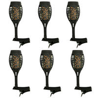 6X LED AUSSENLEUCHTE Solarfackeln Schwarz - Schwarz, Kunststoff (7.5/7.5/26cm)