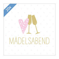 PAPIER SERVIETTEN Mädelsabend 33 x 33 cm 20er Set - Pink/Goldfarben, Papier (33/33cm) - PPD