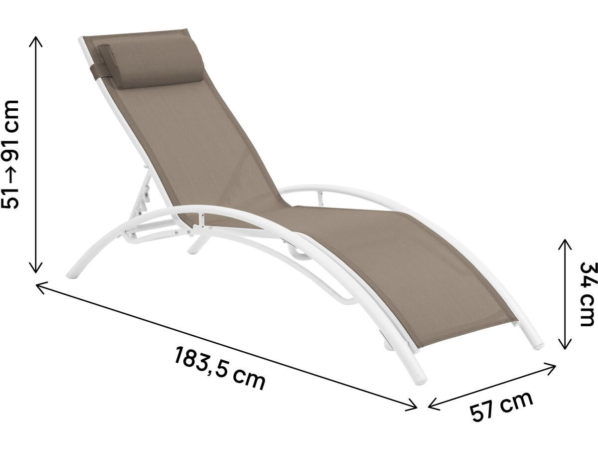 SONNENLIEGE Beauty 2er-Set Taupe - Taupe, Textil/Metall (181/93/58cm) - Habitat Garten