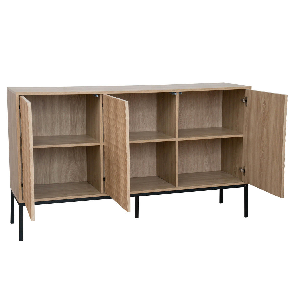 SIDEBOARD, helles Holzeffekt - Beige, Holz (40/85/147cm) - Oviala