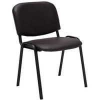 BESUCHERSTUHL Lederlook braun - Schwarz/Braun, Textil/Metall (53/83/53cm) - CLP