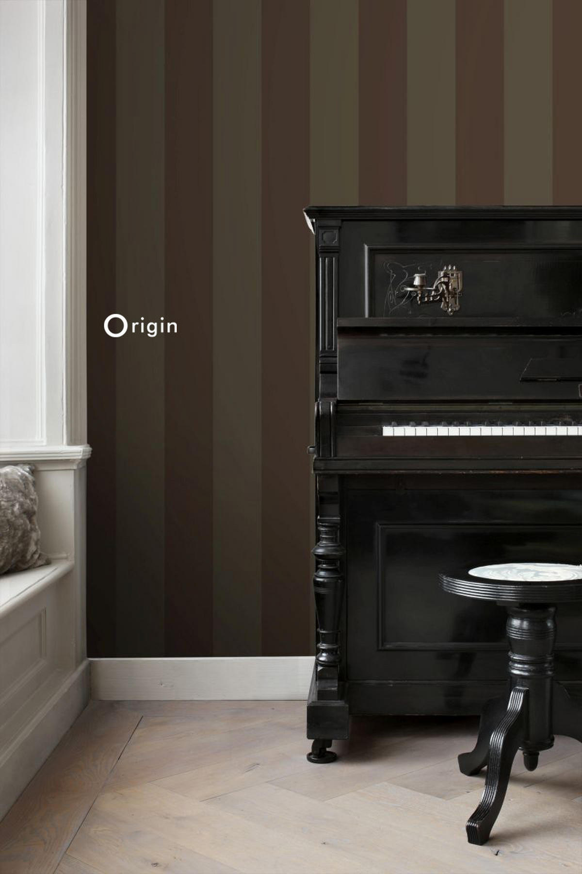 TAPETE Streifen 53 cm x 10.05 m - Braun, Papier (53/1000cm) - Origin Wallcoverings