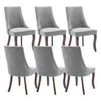 ESSZIMMERSTÜHLE 6er Set Stoff Grau mit Massivholzbeinen - Grau, Textil (50/95.5/53.8cm)