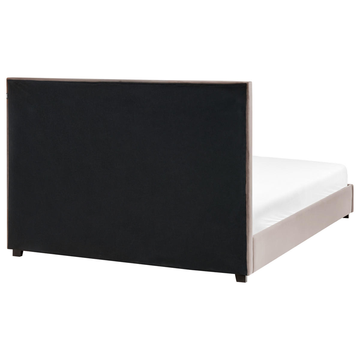 BETT mit Lattenrost 160/200 cm Taupe Rouen - Taupe/Schwarz, Textil (160/200cm) - Beliani