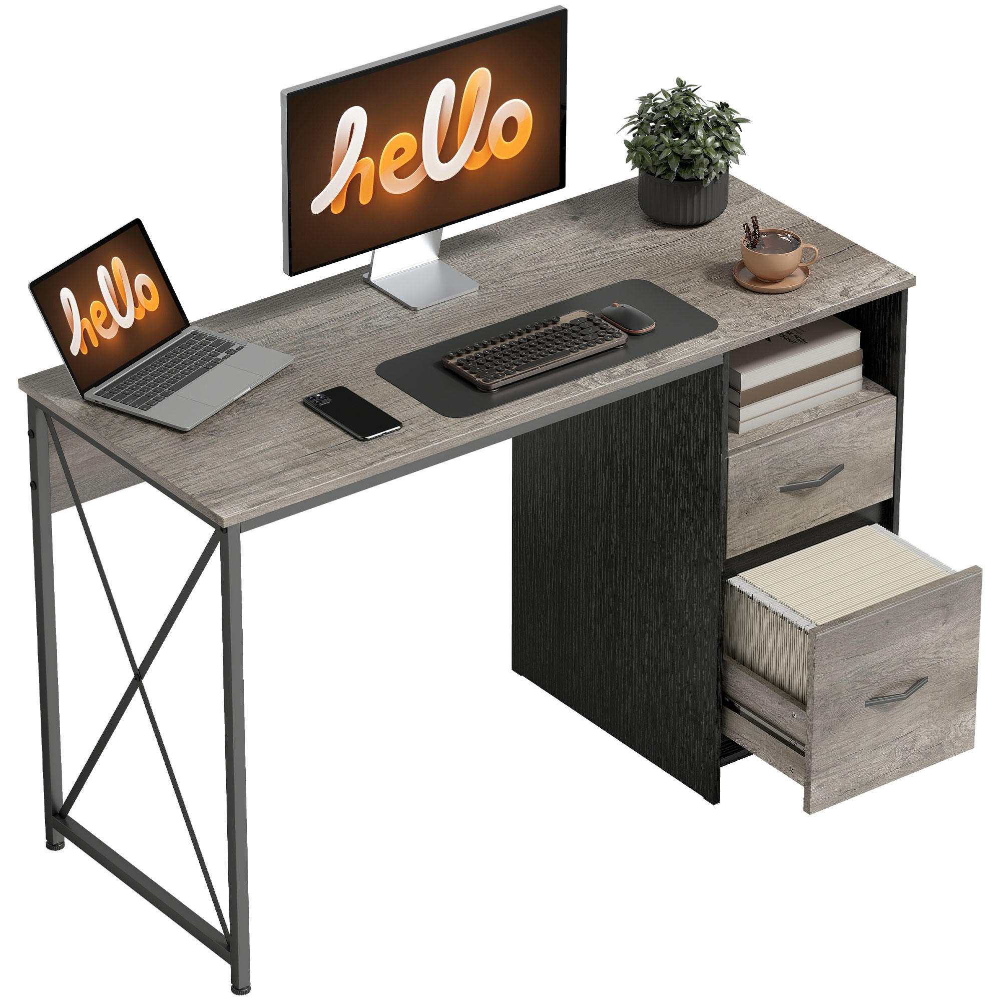BÜROTISCH Hellgrau 1 Stück - Hellgrau, Holzwerkstoff (50/120/76cm) - GiPP