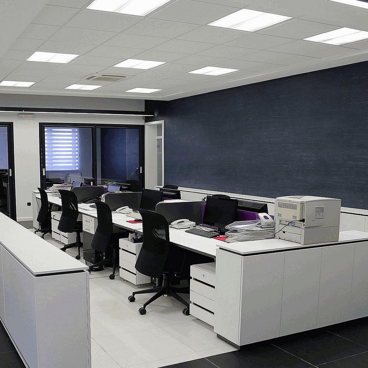 LED DECKENLEUCHTE Weiß eckig - Weiß, Metall (22.5/22.5/2.5cm)