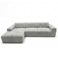 ECKSOFA L Form Corlu Grau 310/165/78 cm – stilvolle kleine Eckcouch Links - Schwarz/Grau, Kunststoff/Textil (310/165cm) - AX Living