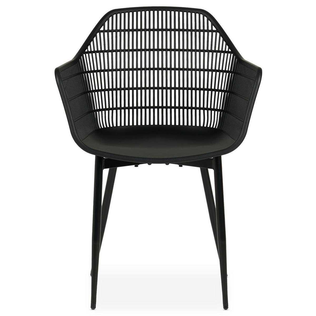 GARTENSTÜHLE MARGHERITA 4ER-SET - Schwarz, Textil (60/86/52cm) - IDIMEX