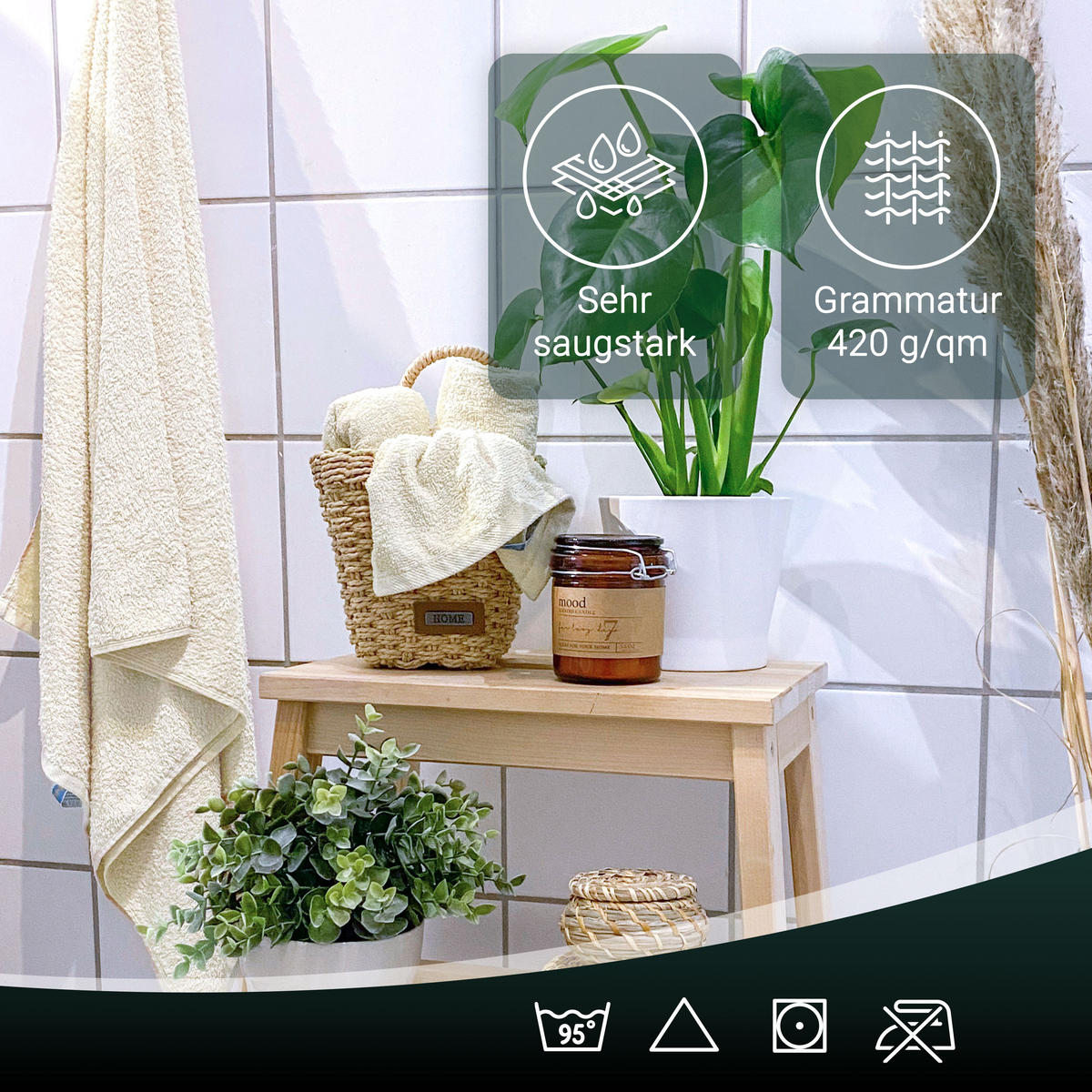 SEIFTÜCHER, 10er-Set, 30x30 cm, 100% Baumwolle, Braun - Creme, Textil (30/30cm) - Zollner