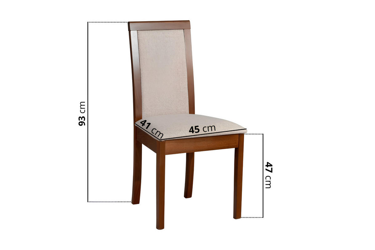 STUHL 2er ROMA 4 , nussbaum - Champagner/Nussbaumfarben, Holz (43/96/40cm) - Leaf Design