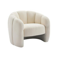 MUSCHELSESSEL - Chenille-Stoff - Beige - DELIPO - Beige, Textil (93/73/76cm) - Vente-Unique