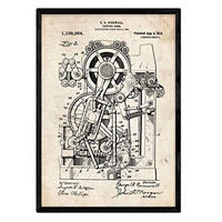 POSTER Druckmaschine 2 Patent A3 Rahmenlos - Klar, Papier (29.7/5/42cm) - Nacnic