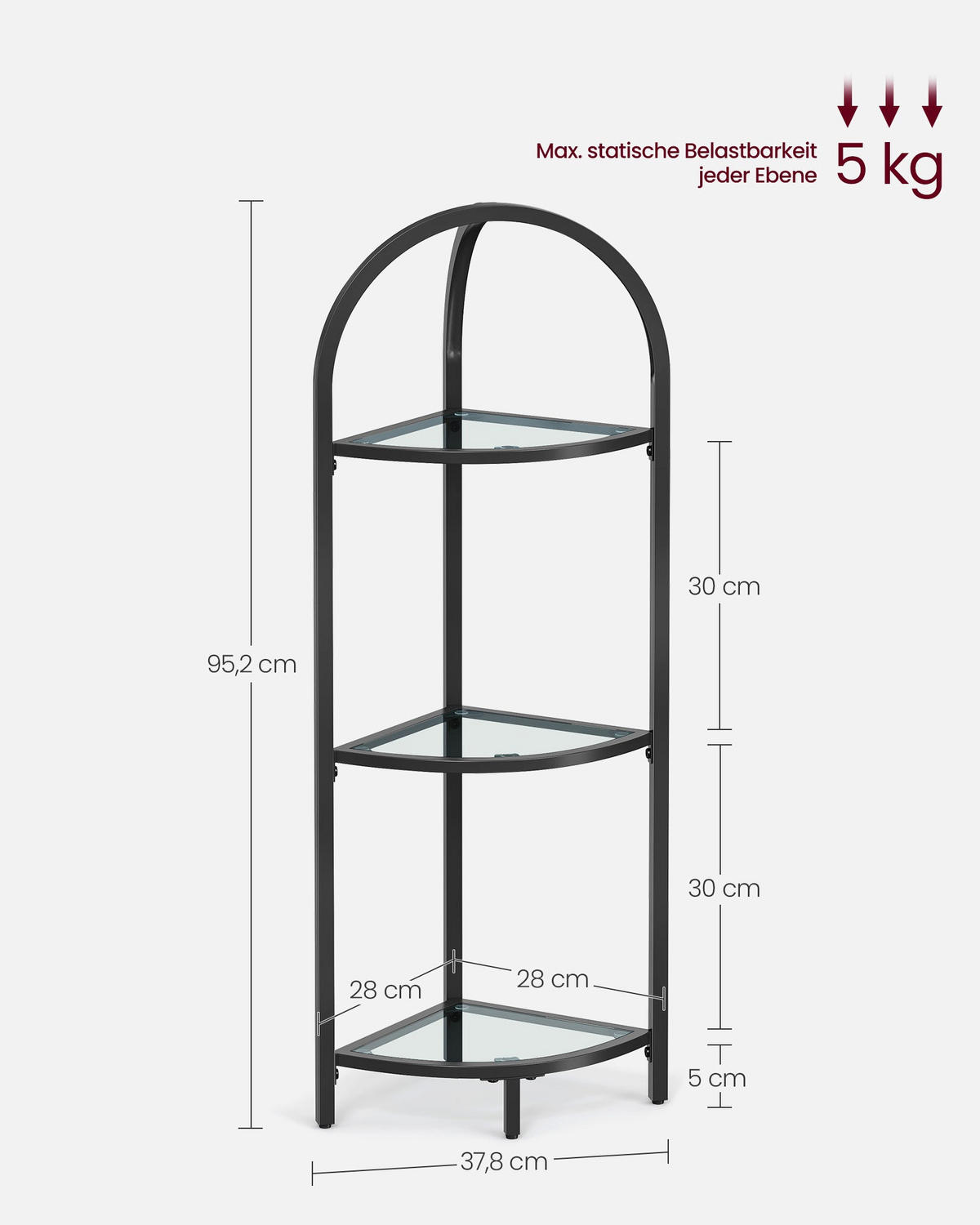 ECKREGAL KIGALI - Schwarz, Metall (28/95.2/28cm) - Hansiro