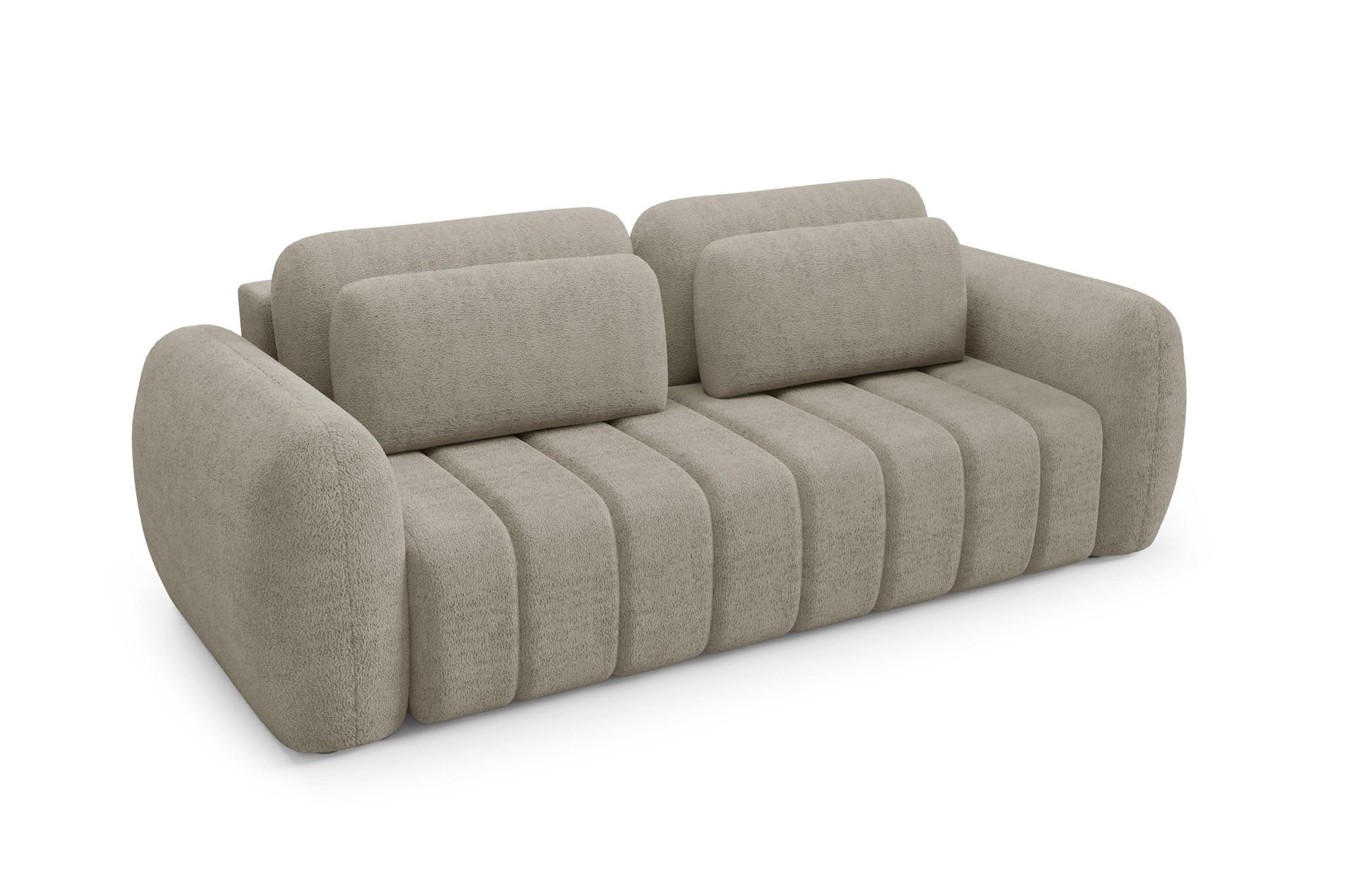 SCHLAFSOFA Caria - Beige, Holzwerkstoff/Textil (266/95/110cm) - Fun Möbel