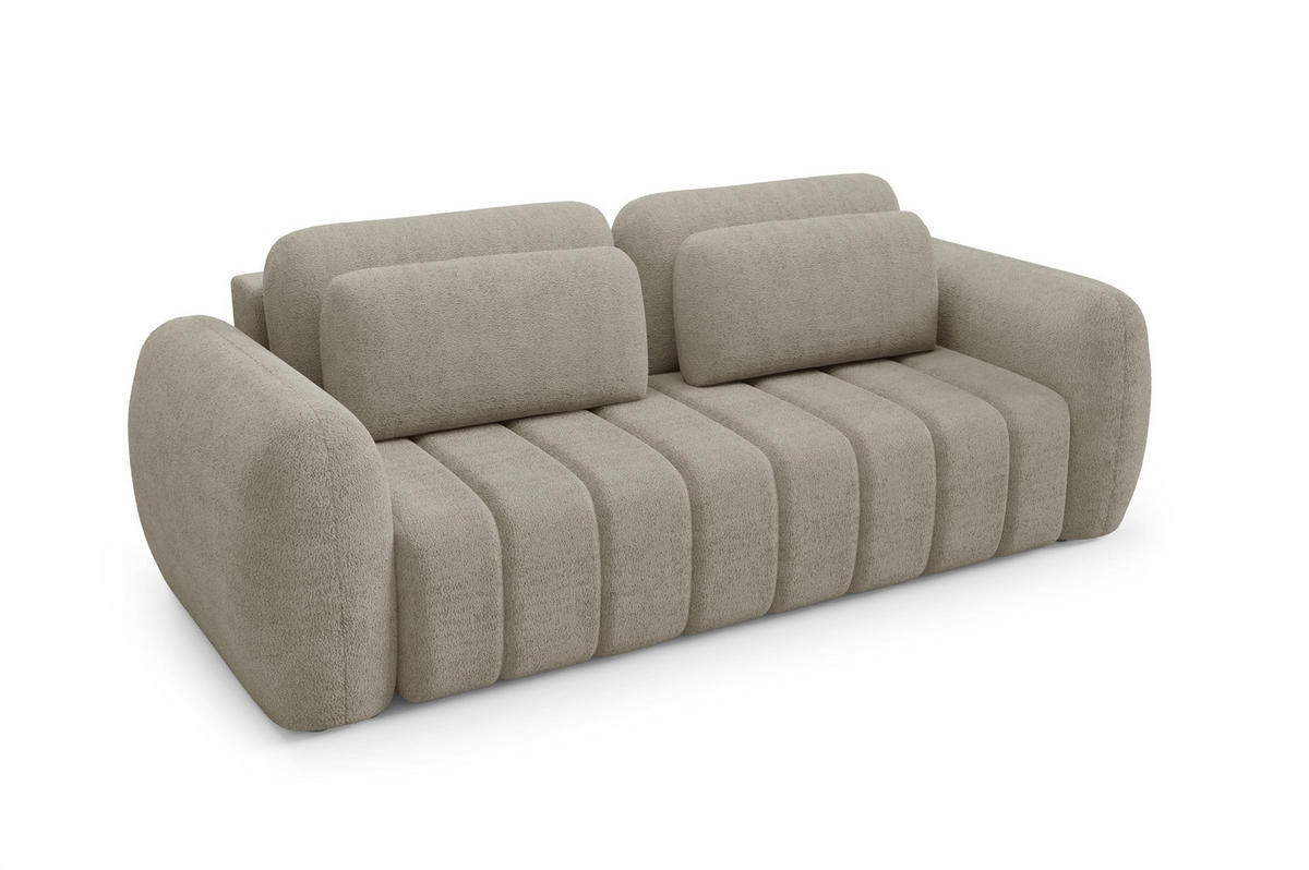 SCHLAFSOFA Caria - Beige, Holzwerkstoff/Textil (266/95/110cm) - Fun Möbel