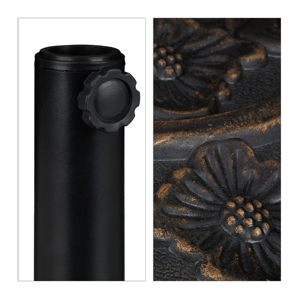 STOJALO za dežnike - temno rjava, kovina/umetna masa (50/32cm) - Relaxdays