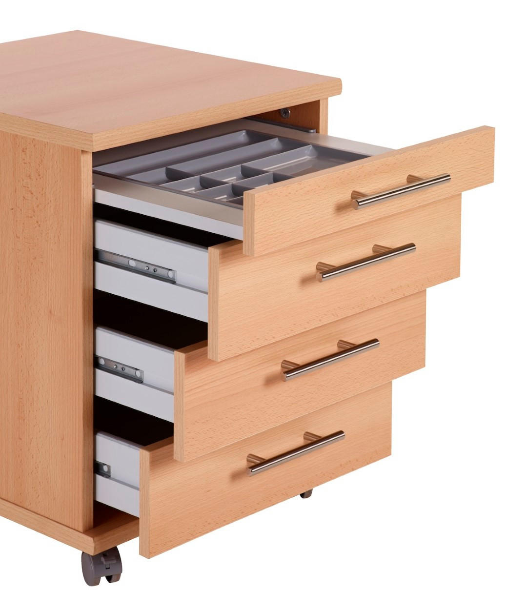 ROLLCONTAINER Eagle 57x42x50 cm 4 Schubladen Buche - Buchefarben, Holz (42/57/50cm) - PROREGAL