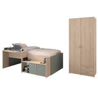KINDERZIMMER SET Parisot Jade 2-tlg. Holzdekor Grün/Eiche - Eichefarben/Grün, Kunststoff (100/1/200cm) - 58aufmkessel