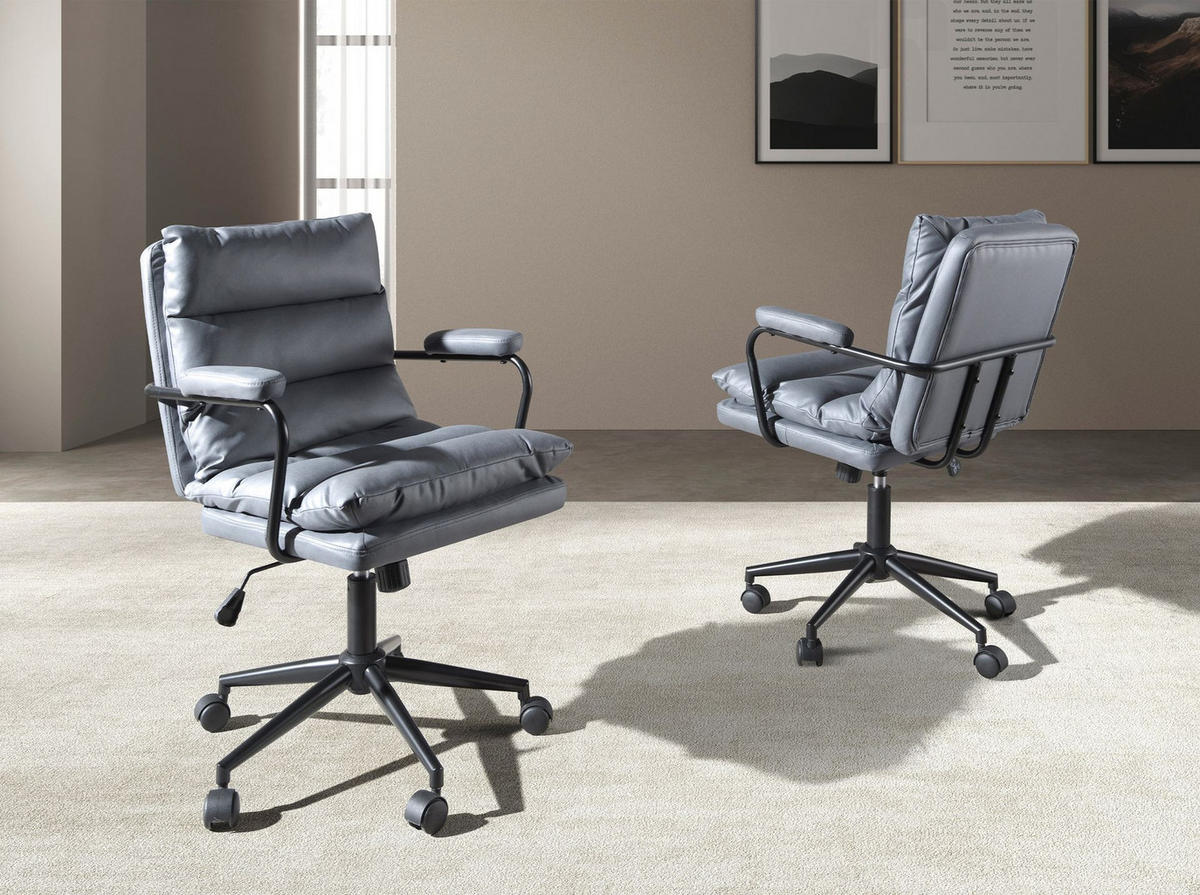 CHEFSESSEL asymmetrisch Grau Schwarz 59/63/90 cm - Grau, Textil/Metall (59/90/63cm) - ANGEL CERDA