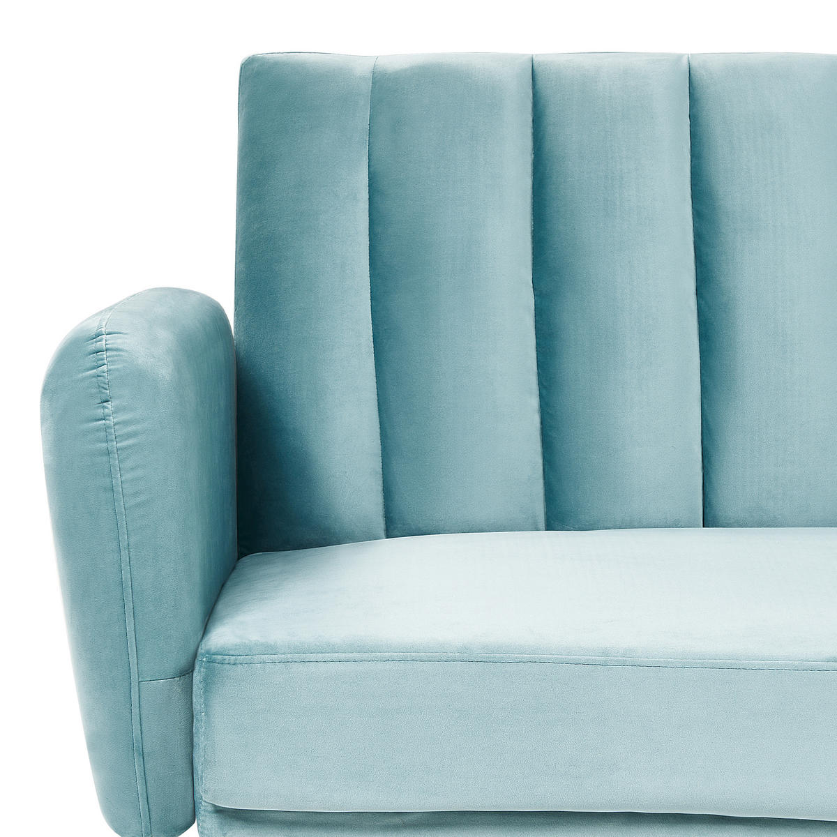 3-SITZER-SCHLAFSOFA Samtstoff Hellblau Vimmerby - Hellblau, Textil (212/90/80cm) - Beliani