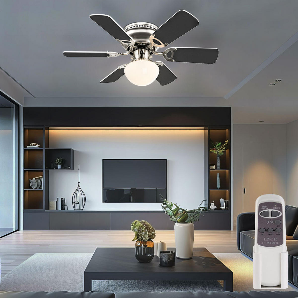 DECKENLEUCHTE UGO Weiß Glas - Weiß, Metall (76/76/28cm) - Globo Lighting