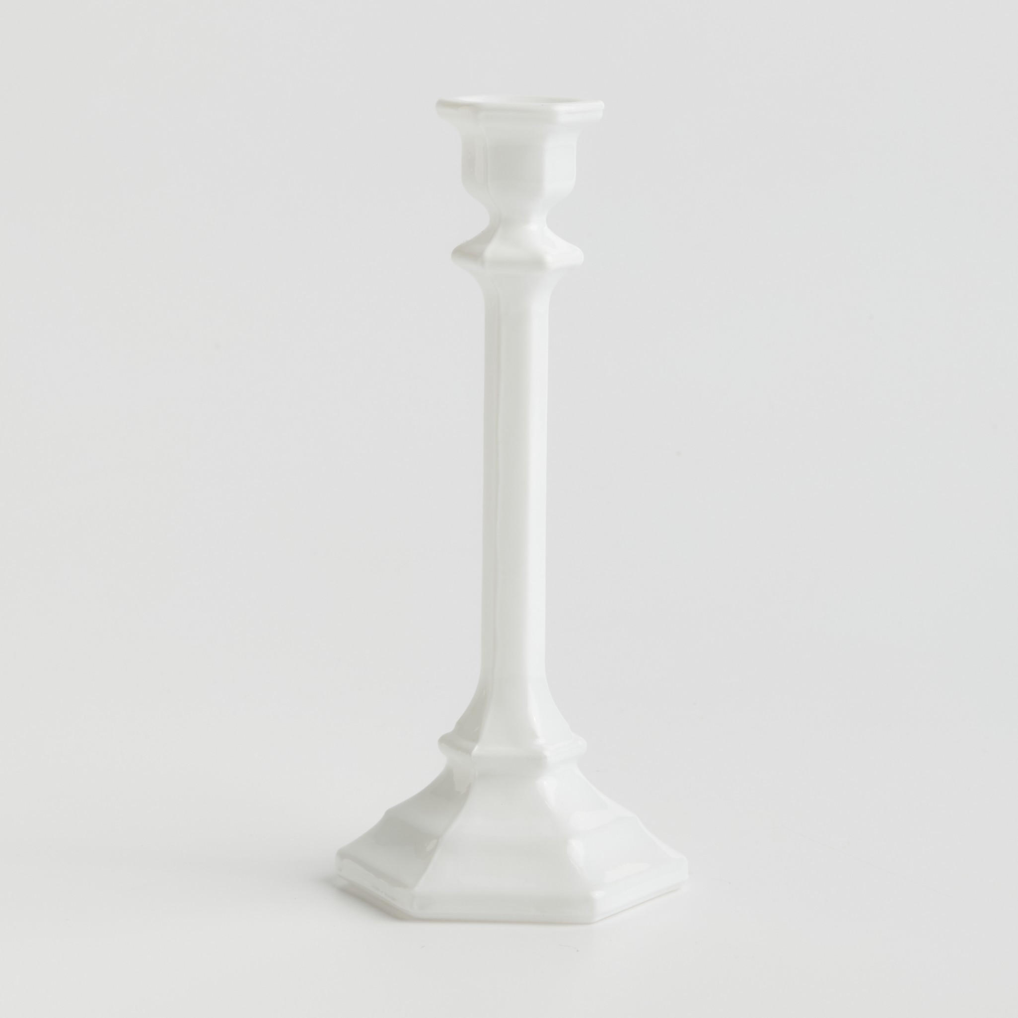 ELEGANTER Glas-Kerzenständer Kari, minimalistisch, mittelweiß, 23x10 cm - Ideal für moderne und klassische Einrichtungen - Weiß, Glas (10/23/10cm) - home&you