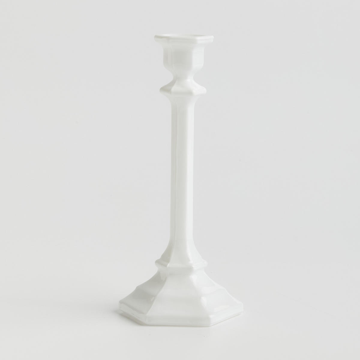 ELEGANTER Glas-Kerzenständer Kari, minimalistisch, mittelweiß, 23x10 cm - Ideal für moderne und klassische Einrichtungen - Weiß, Glas (10/23/10cm) - home&you