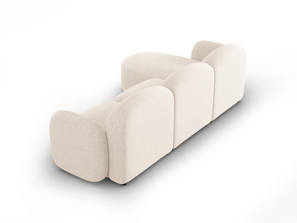 ECKSOFA rechts Blair aus Chenille-Stoff beige clair melange 4 Sitzplätze - Beige, Textil (155/272cm) - Micadoni