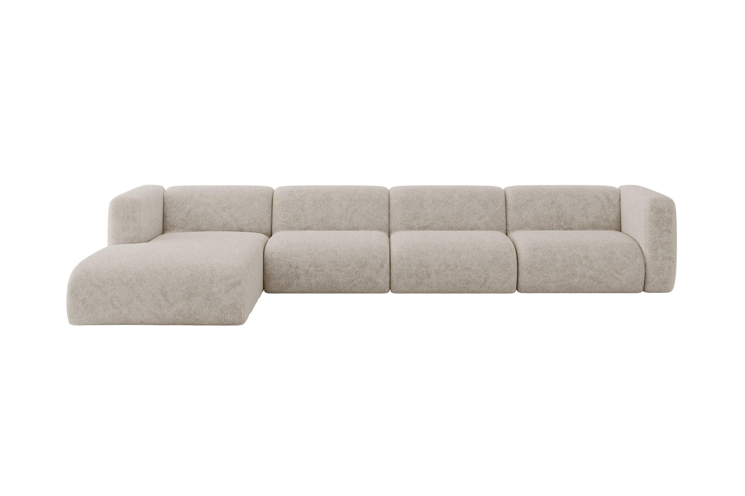 ALTDECOR ROHOVÁ SEDAČKA S LEVOU OTOMANOU MIRA-L3 409x179x70 Béžová Velur