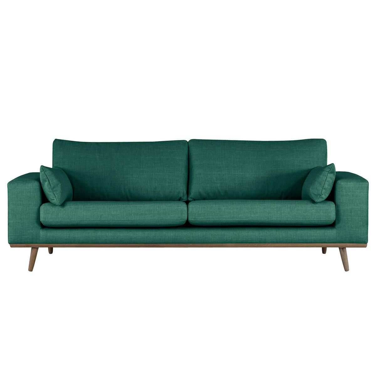 2-SITZER SOFA - Dunkelgrün/Eichefarben, Eichenholz/Textil (197/81/88cm) - home24