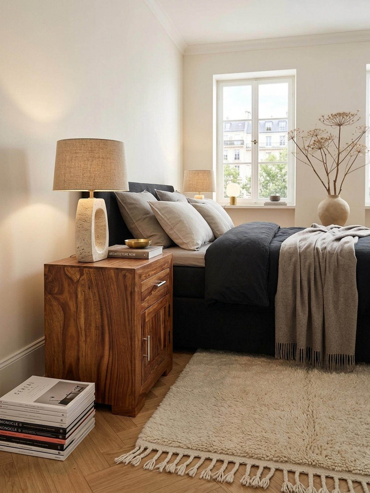 NACHTTISCH Massivholz Schublade Tür Landhausstil, Braun 50x40x60 cm - Braun, Holz/Metall (50/60/40cm) - KADIMA DESIGN