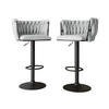 BARHOCKER-SET Muz BK-1142/CM (2 Stück in Samt) - Schwarz/Grau, Textil/Metall (50/85/52cm) - MIRJAN24
