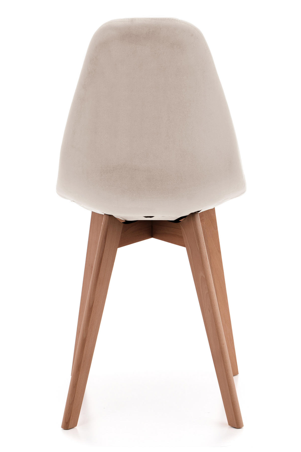 STUHL VEGAS im skandinavischen Stil - beige - Samt Velours - Beige/Naturfarben, Holz/Kunststoff (47/86/42cm) - NEW HOME