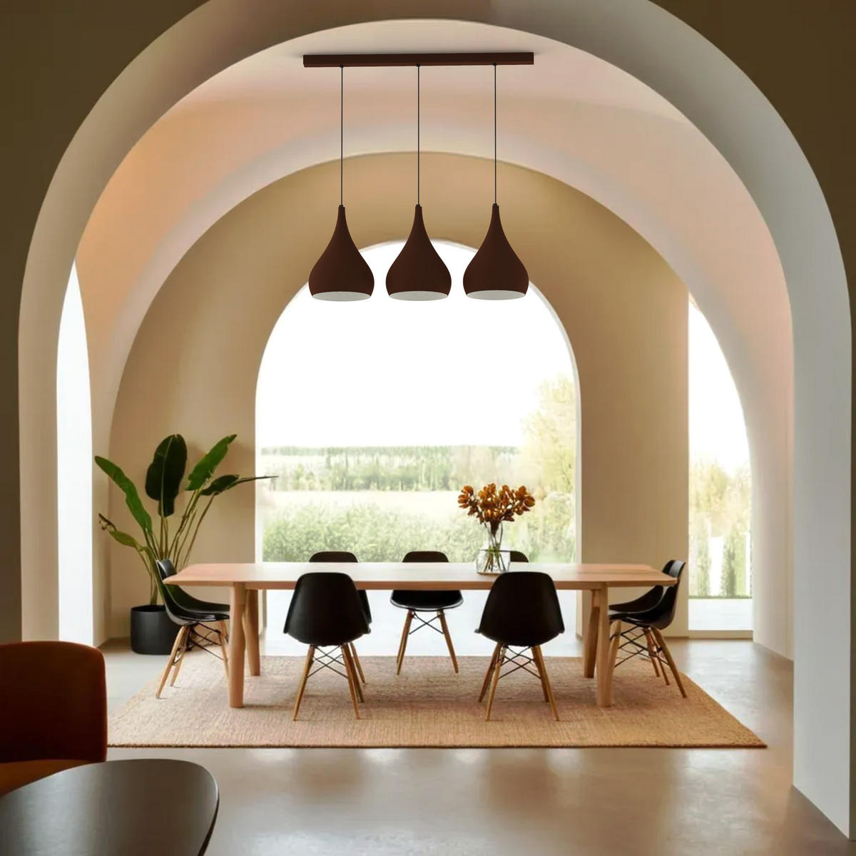 HÄNGELEUCHTE - Dunkelbraun, Metall (55/25/55cm) - Lumicom