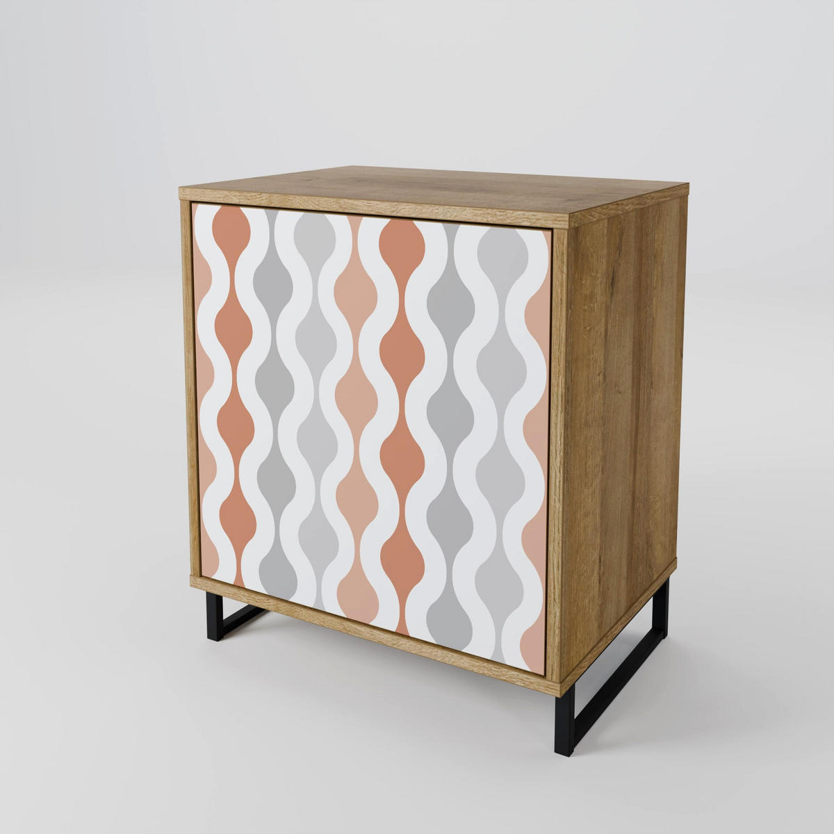 SIDEBOARD HAZY NOSTALGIA, Eichefarben, 57,5x42x57,5 cm, Ohne Füße - Eichefarben/Multicolor, Holzwerkstoff (57.5/57.5/42cm) - SpaceRebels